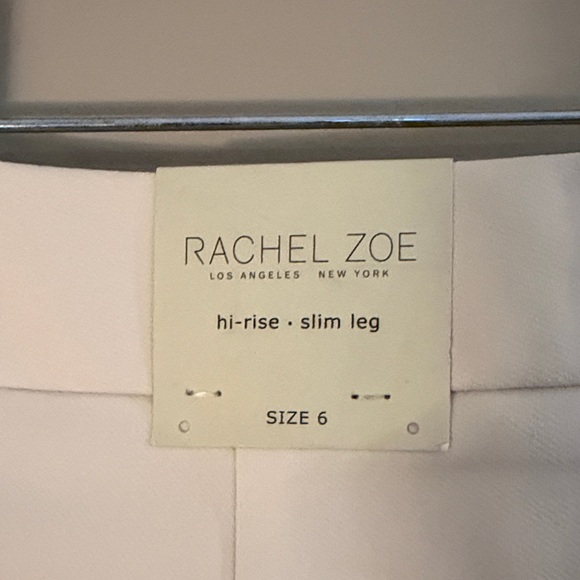 NWT Rachel Zoe Elegant Cream Trousers Hi-Rise Slim Leg Size 6 - Picture 2 of 4